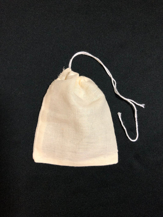 Muslin Bags - 3"x4" reusable food grade unbleached filter bags - Rootalia